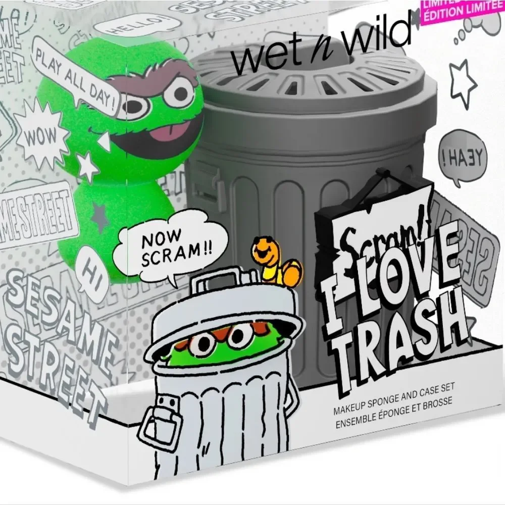 Wet-N-Wild X Sesame Street I Love Trash No Scram Makeup Sponge‎ & Case Set